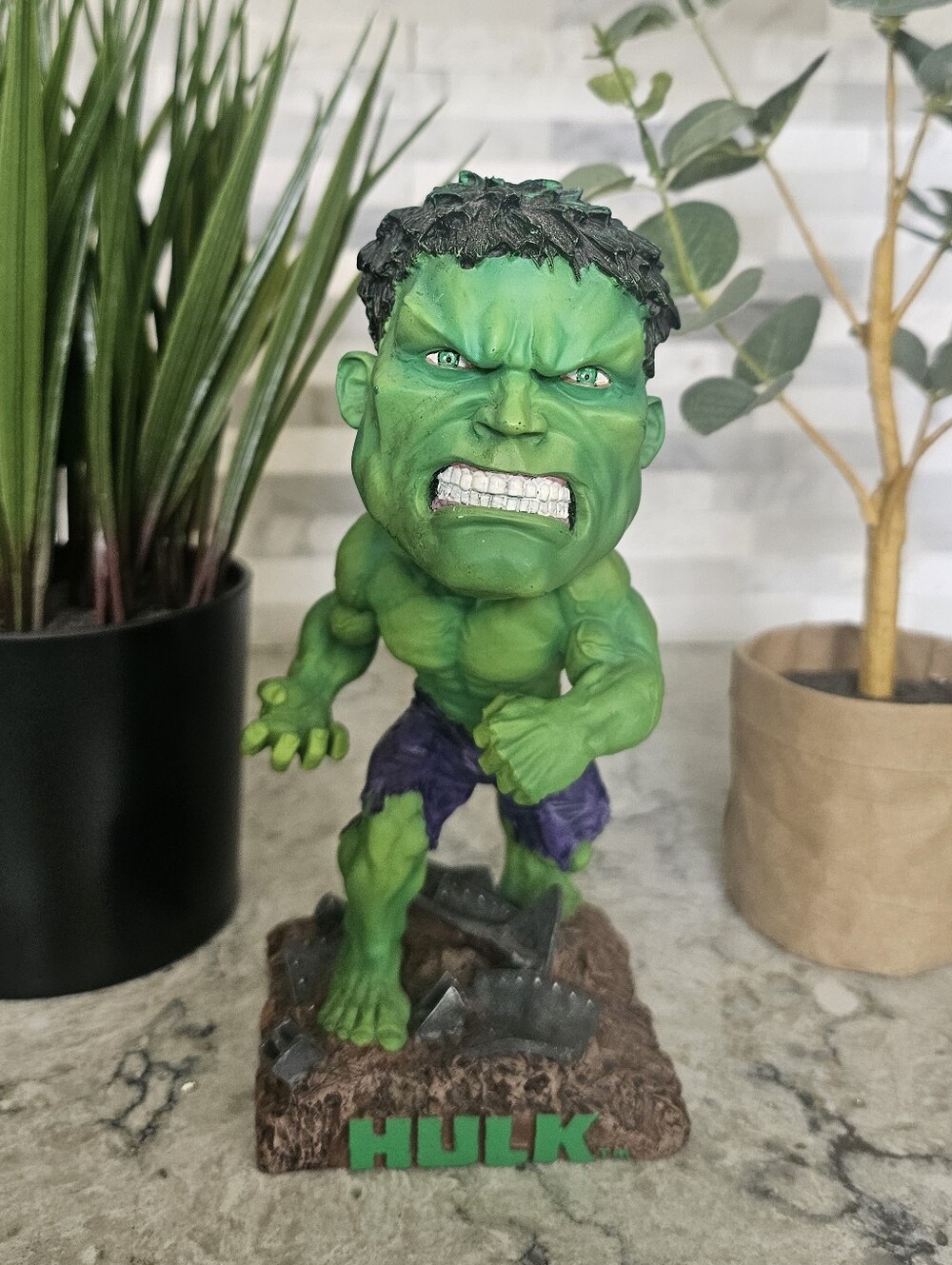 VINTAGE NECA Hulk Head Knockers Bobblehead 2003 Movie Marvel Hand Painted 7".